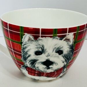 Portobello by Design Red Green Plaid West Highland Terrier Dog Coffee Mug Teacup